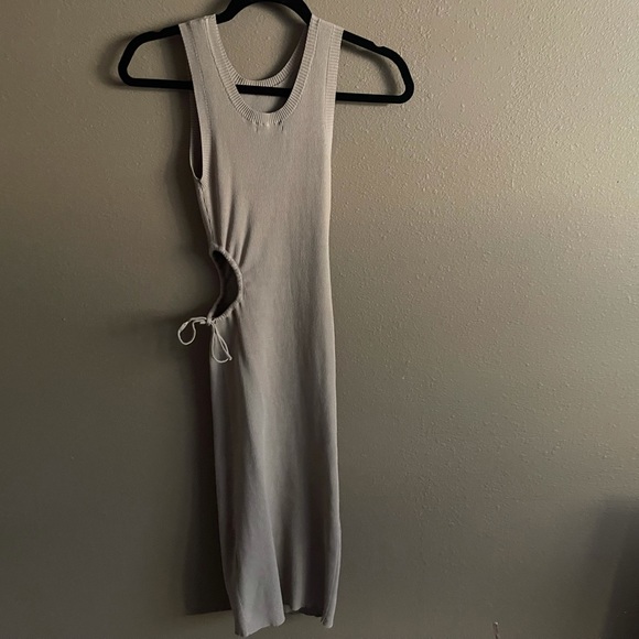 Keyhole Ribbed MIDI Bodycon dress beige, Olivaceous - Picture 2 of 4